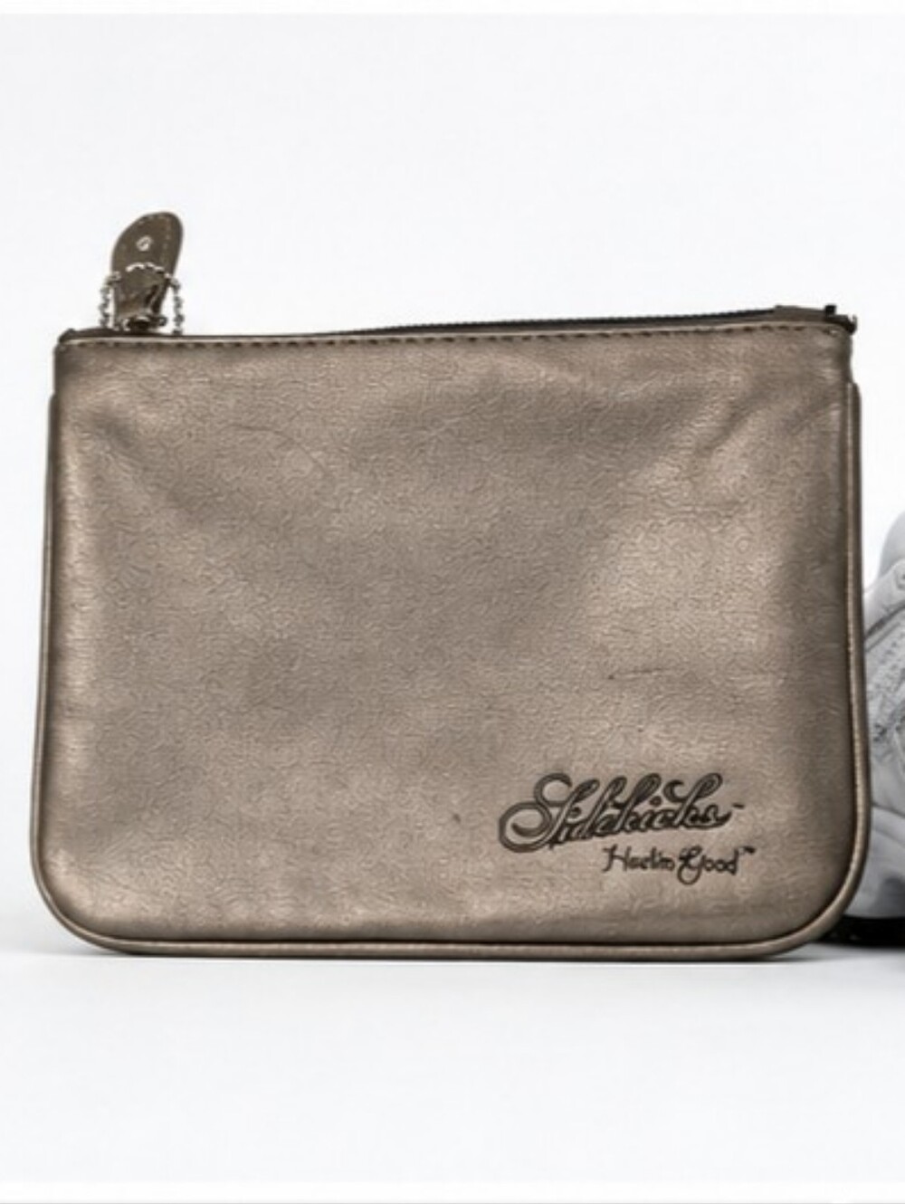 Sidekicks Leapin' Good Metallic Gray Clutch Wristlet Pouch Bag